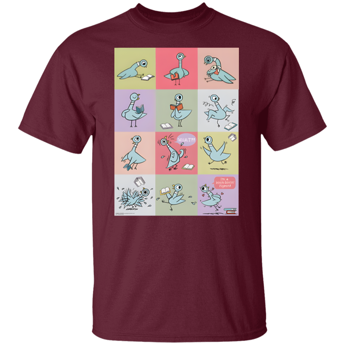 Pigeon Reading Shirt, Funny Book Lover Teacher Tee, Mo Willems Inspired Back to School T-Shirt
