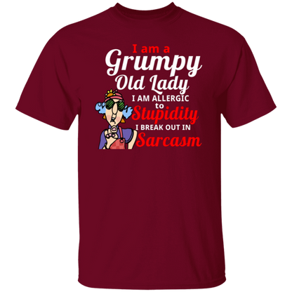 I’m A Grumpy Old Lady I Am Allergic To Stupidity I Break Out In Sarcasm T-Shirt - leleart