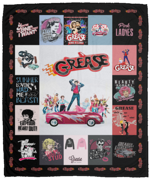 Grease Movie Fleece Blanket, Premium Sherpa Blanket, Grease Quilt, Romantic Movie Quilt, Movie Blanket, Grease Movie Lover GiftVPM Cozy Plush Fleece Blanket - 50x60