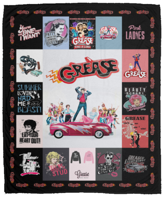 Grease Movie Fleece Blanket, Premium Sherpa Blanket, Grease Quilt, Romantic Movie Quilt, Movie Blanket, Grease Movie Lover GiftVPM Cozy Plush Fleece Blanket - 50x60