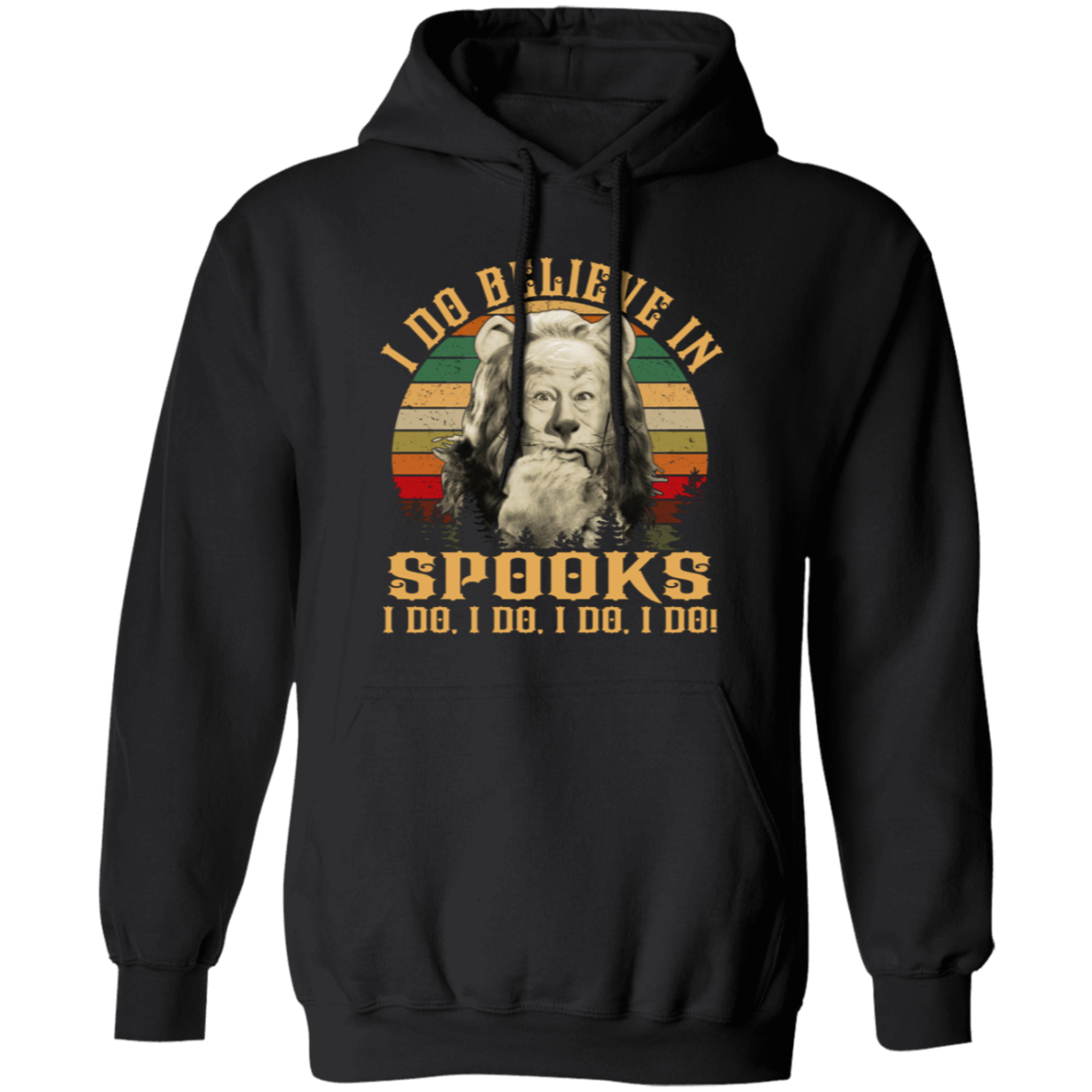 The Cowardly Lion I Do Believe In Spooks Vintage  Gildan Pullover Hoodie