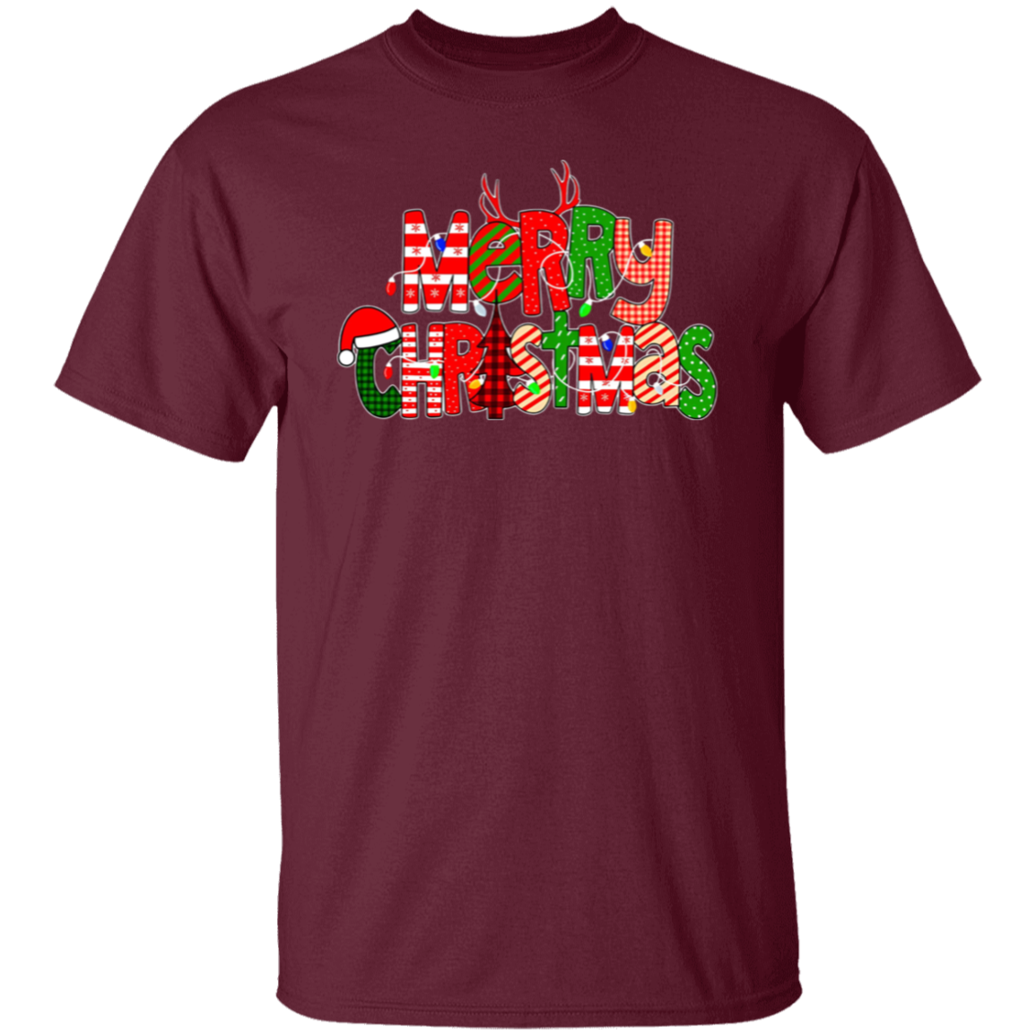 Merry Christmas With Rich Pattern Teacher T-Shirt - lapicta