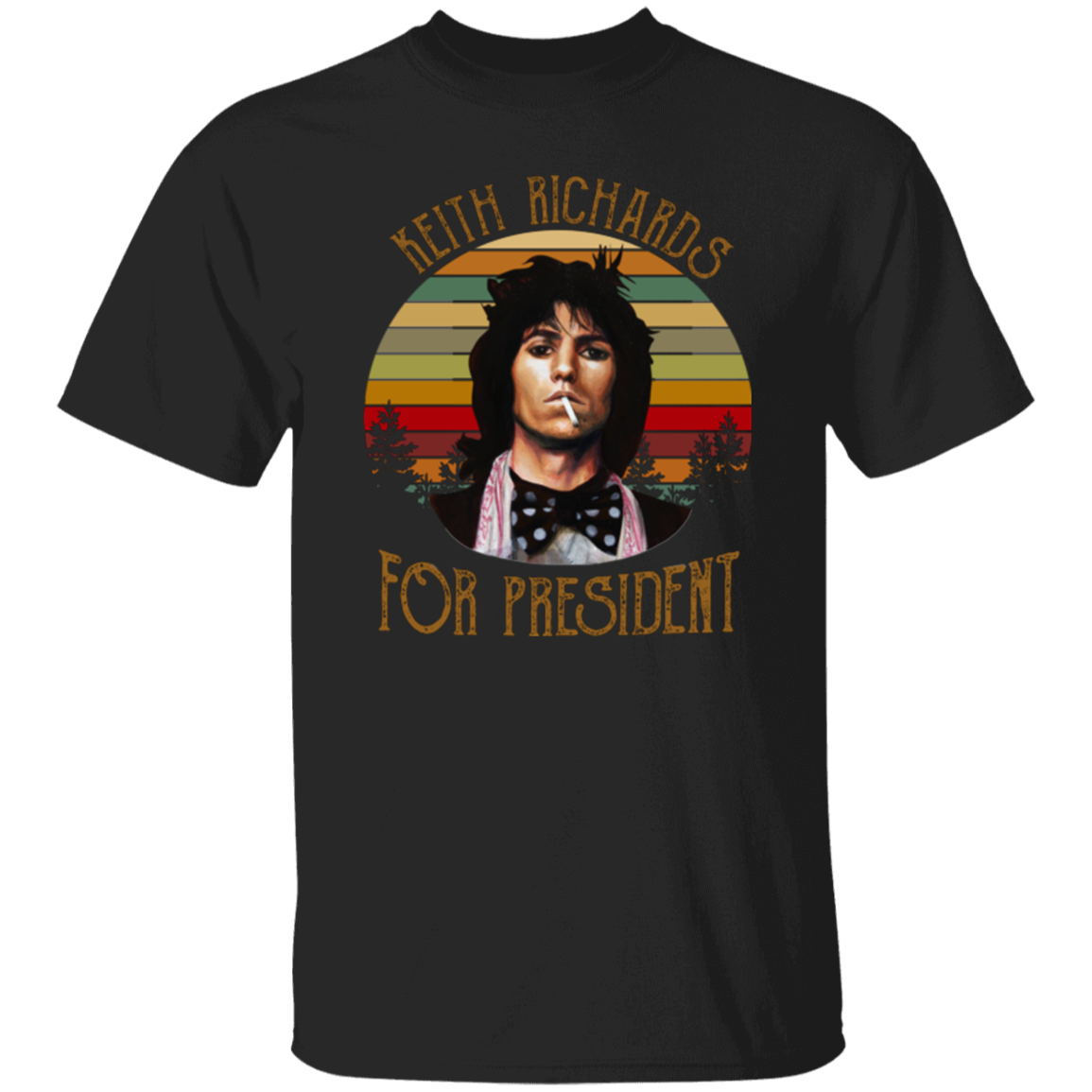 Keith For President Vintage T-Shirt, Keith Richards Shirt, Guitar Lovers Shirt, Rock Music Shirt, Funny Gift Tee For You And Your Friends	G500 5.3 oz. T-Shirt