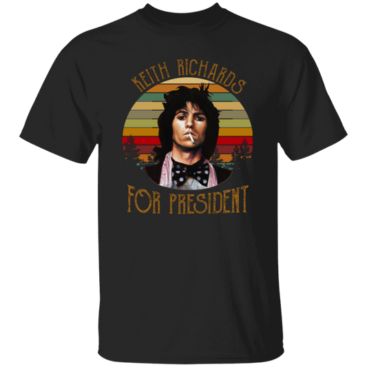 Keith For President Vintage T-Shirt, Keith Richards Shirt, Guitar Lovers Shirt, Rock Music Shirt, Funny Gift Tee For You And Your Friends	G500 5.3 oz. T-Shirt