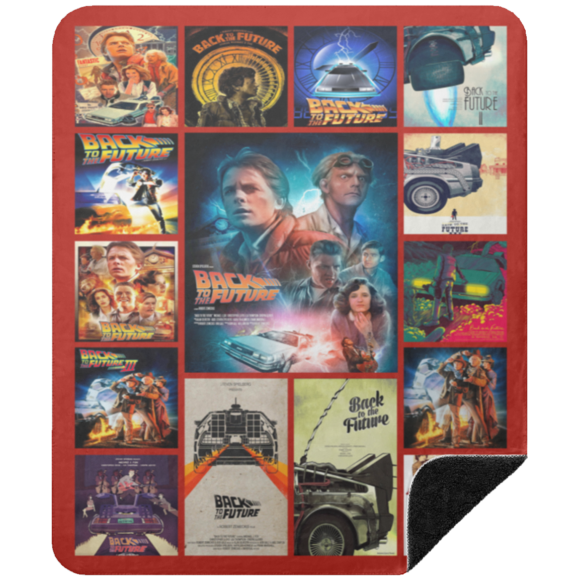 Back To The Future Movie Fleece Blanket, Premium Sherpa Blanket, Back To The Future Blanket, Movie Blanket, Science Fiction Film Blanket	BSHM Premium Black Sherpa Blanket 50x60