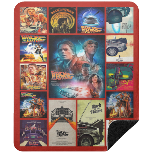 Back To The Future Movie Fleece Blanket, Premium Sherpa Blanket, Back To The Future Blanket, Movie Blanket, Science Fiction Film Blanket	BSHM Premium Black Sherpa Blanket 50x60