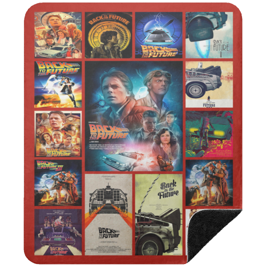 Back To The Future Movie Fleece Blanket, Premium Sherpa Blanket, Back To The Future Blanket, Movie Blanket, Science Fiction Film Blanket	BSHM Premium Black Sherpa Blanket 50x60