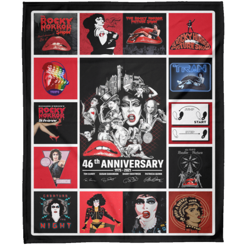 The Rocky Horror Picture Show N Th Anniversary Signature Fleece Blanket, Premium Sherpa Blanket, The Rocky Horror Picture Show Movie	FLM Arctic Fleece Blanket 50x60