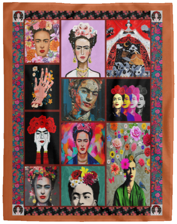 Best Gift Beautiful Frida Kahlo Fleece Blanket, Premium Sherpa Blanket, Painter Blanket, Frida Kahlo Blanket, Colorful Frida Kahlo Quilt	VPL Cozy Plush Fleece Blanket - 60x80