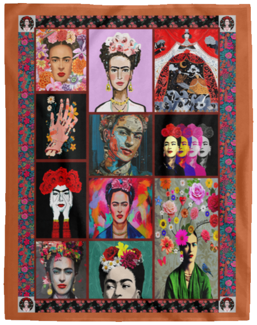 Best Gift Beautiful Frida Kahlo Fleece Blanket, Premium Sherpa Blanket, Painter Blanket, Frida Kahlo Blanket, Colorful Frida Kahlo Quilt	VPL Cozy Plush Fleece Blanket - 60x80