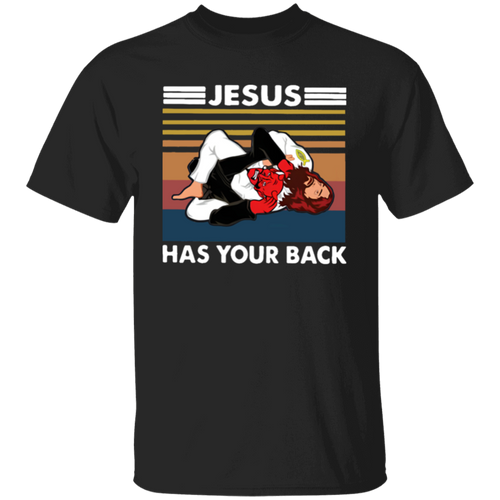 Jiu Jitsu Jesus Has Your Back Unisex  Funny Christian Gift VintageT-Shirt - lucy - 93386669