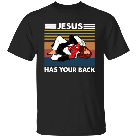 Jiu Jitsu Jesus Has Your Back Unisex  Funny Christian Gift VintageT-Shirt - lucy - 93386669