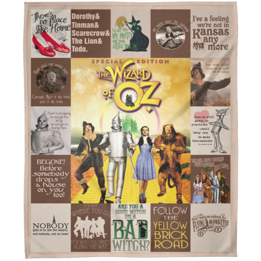 The Wizard Of Oz Movie Fleece Blanket, Premium Sherpa Blanket, Dorothy Gale Blanket, The Wizard Of Oz Quilt, Blanket For Kids	FLM Arctic Fleece Blanket 50x60