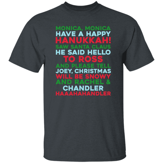 Monica Have A Happy Hanukkah Christmas Music Teacher Funny Christmas Teacher Vintage T-Shirt