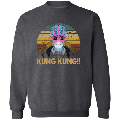 Vintage Kung Kung Resident Alien Design Vintage  Gildan Crewneck Pullover Sweatshirt