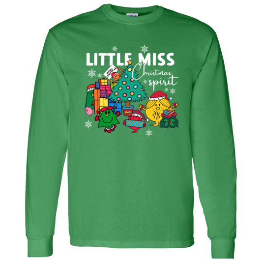 Little Miss Christmas Teacher Vintage ls G540 LS T-Shirt 5.3 oz. - letter