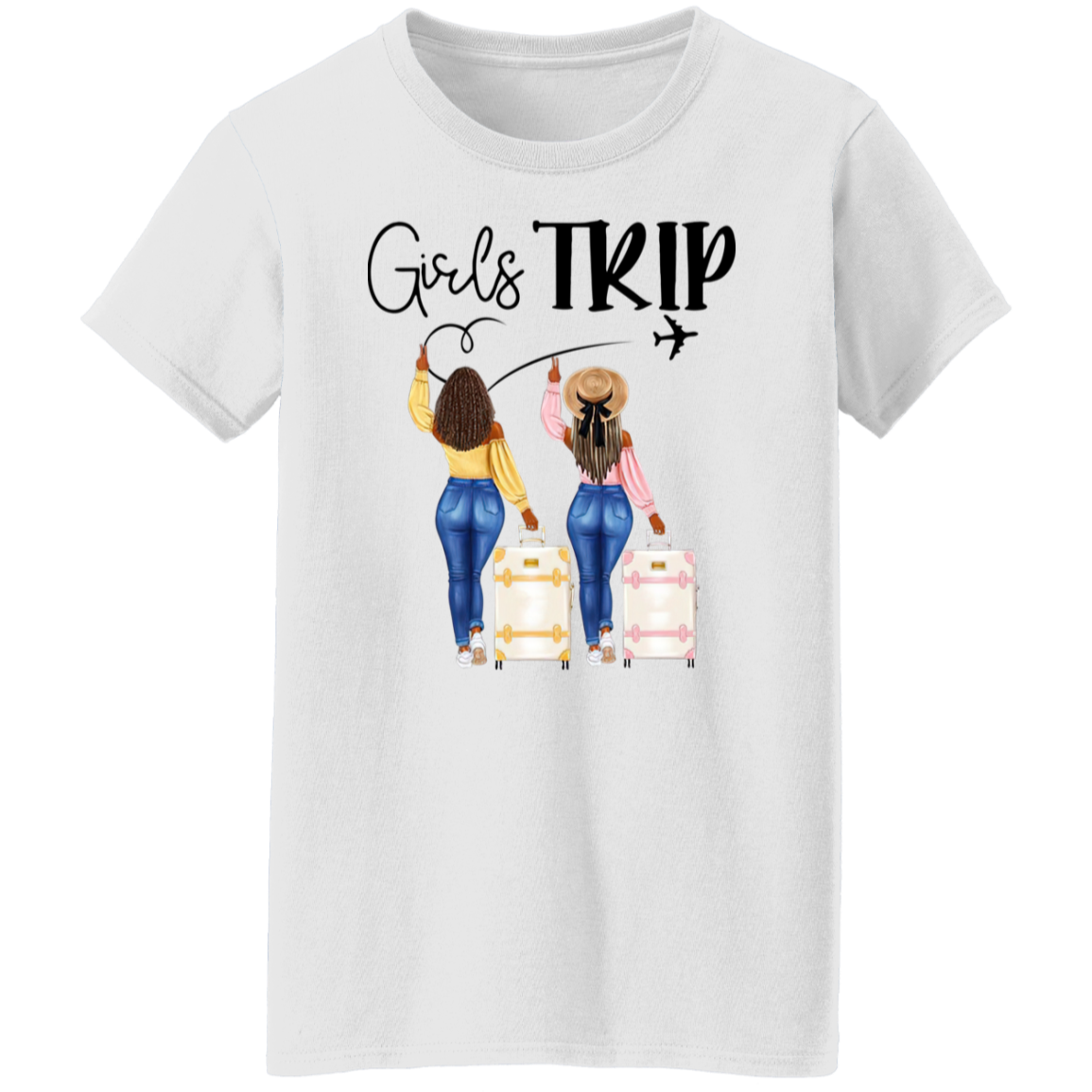 Personallized Girls Trip Black Girls Trip T-Shirt - WOMEN - 2 Girls
