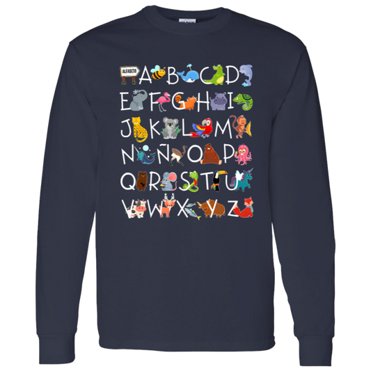 Spanish Alphabet Teacher Vintage G540 LS T-Shirt 5.3 oz. - letter