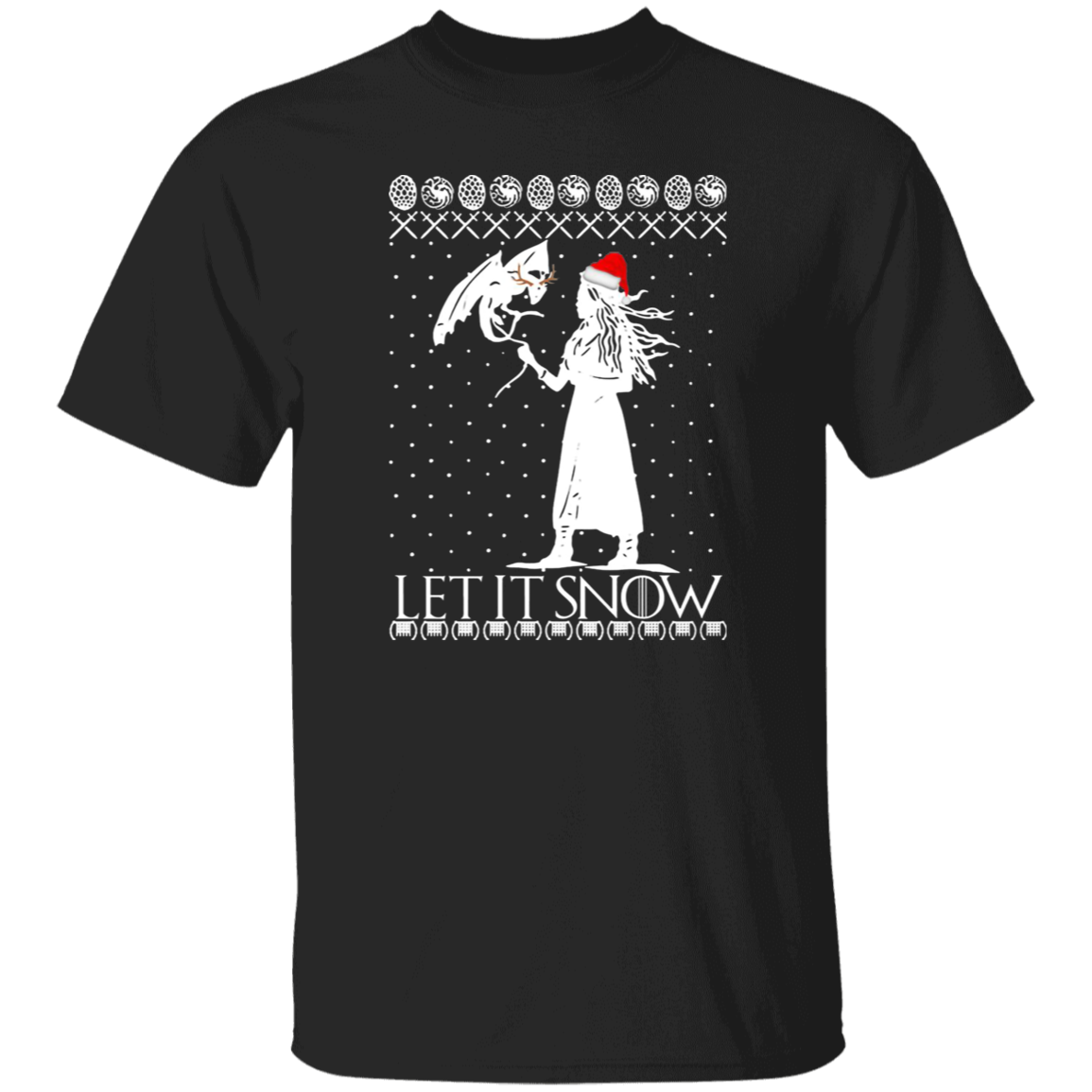 Christmas Daenerys Targaryen Khaleesi Let It Snow Vintage T-Shirt, Christmas Shirt, Game of Thrones Shirt, Gift Tee For You And Your Family	G500 5.3 oz. T-Shirt