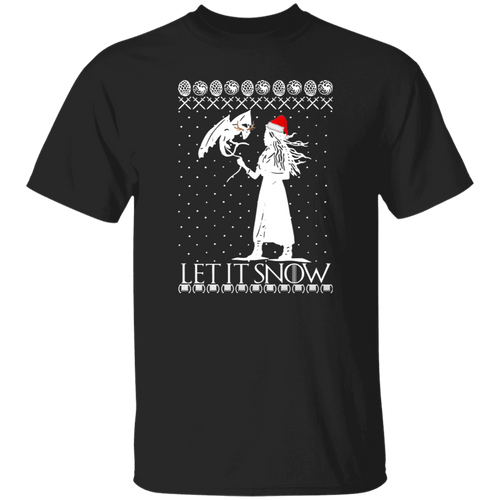 Christmas Daenerys Targaryen Khaleesi Let It Snow Vintage T-Shirt, Christmas Shirt, Game of Thrones Shirt, Gift Tee For You And Your Family	G500 5.3 oz. T-Shirt