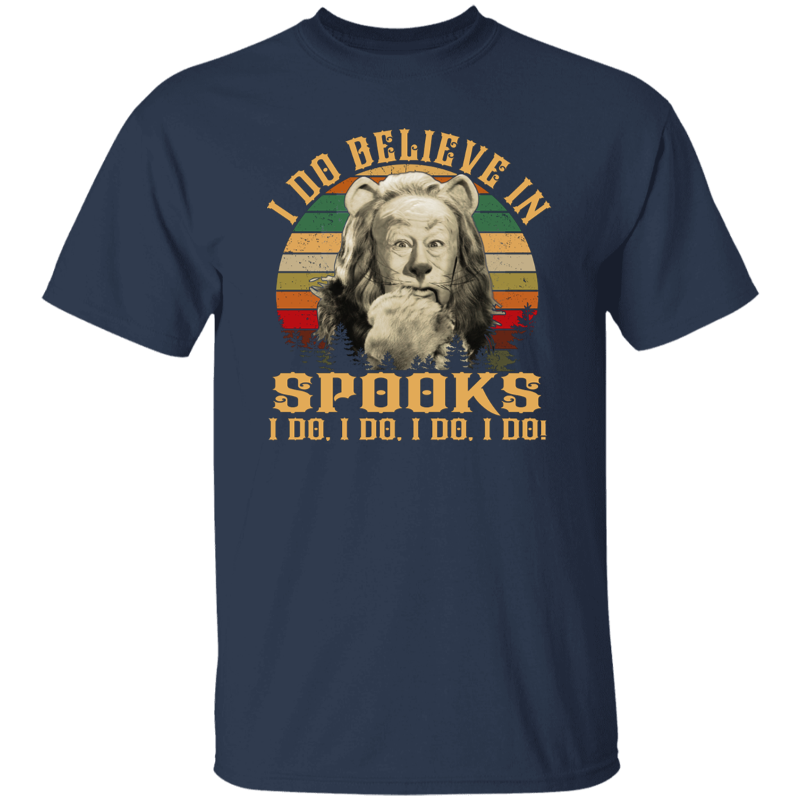 The Cowardly Lion I Do Believe In Spooks Vintage T-Shirt