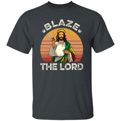 G500 5.3 oz. T-Shirt Jesus Smoking Weed Blaze The Lord Marijuana Retro Vintage Black T-Shirt