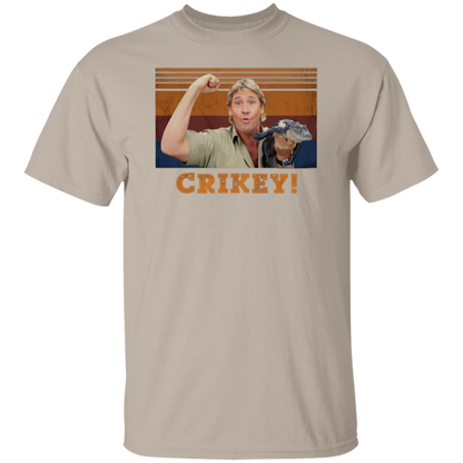 Steve Irwin Animal Lover Crikey Black T-Shirt - leleart