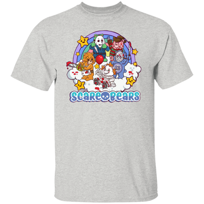 Scary Care Scare Bears Funny Halloween Horror Faces T-Shirt - leleart