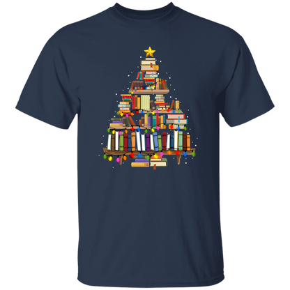 Book Christmas Tree Teacher  T-Shirt - lapicta