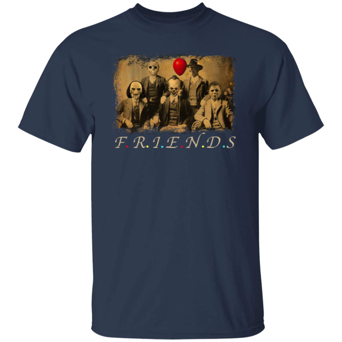 riends Horror Five Characters Squad – Funny Halloween Movie T-Shirt - leleart