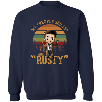 Chibi Castiel Supernatural My People Skills Are Rusty  Gildan Crewneck Pullover Sweatshirt