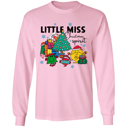 Little Miss Christmas Teacher Vintage G540 LS T-Shirt 5.3 oz. - letter