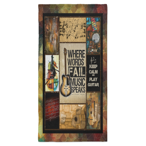 Where Words Fail Music Speaks Fleece Blanket, Premium Sherpa Blanket, Guitar Lover Gift, Guitar Blanket, Music Blanket, Guitarist Gift	S6HATL Towel - 15x30