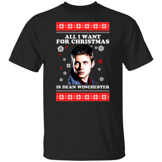 All I Want For Christmas Is Dean Winchester Christmas Vintage Unisex  T-Shirt - lucy - 96274796