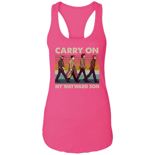 Supernatural Carry On My Wayward Son Abbey Road Vintage NL1533 Ladies Ideal Racerback Tank - lucy - 98033316