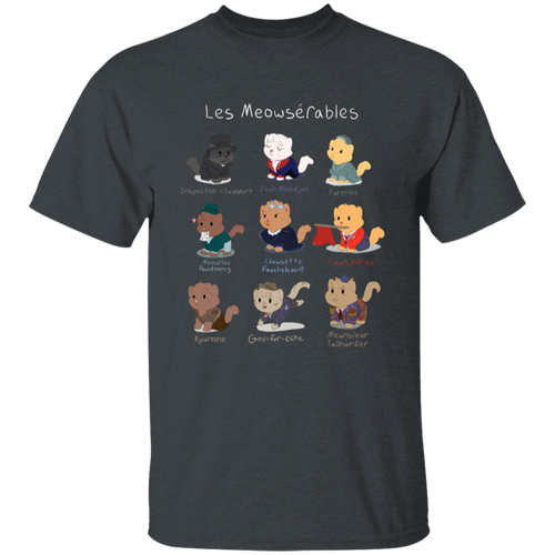 Cute Les Meowserables Cat Pun Teacher Vintage Unisex T-Shirt - letter