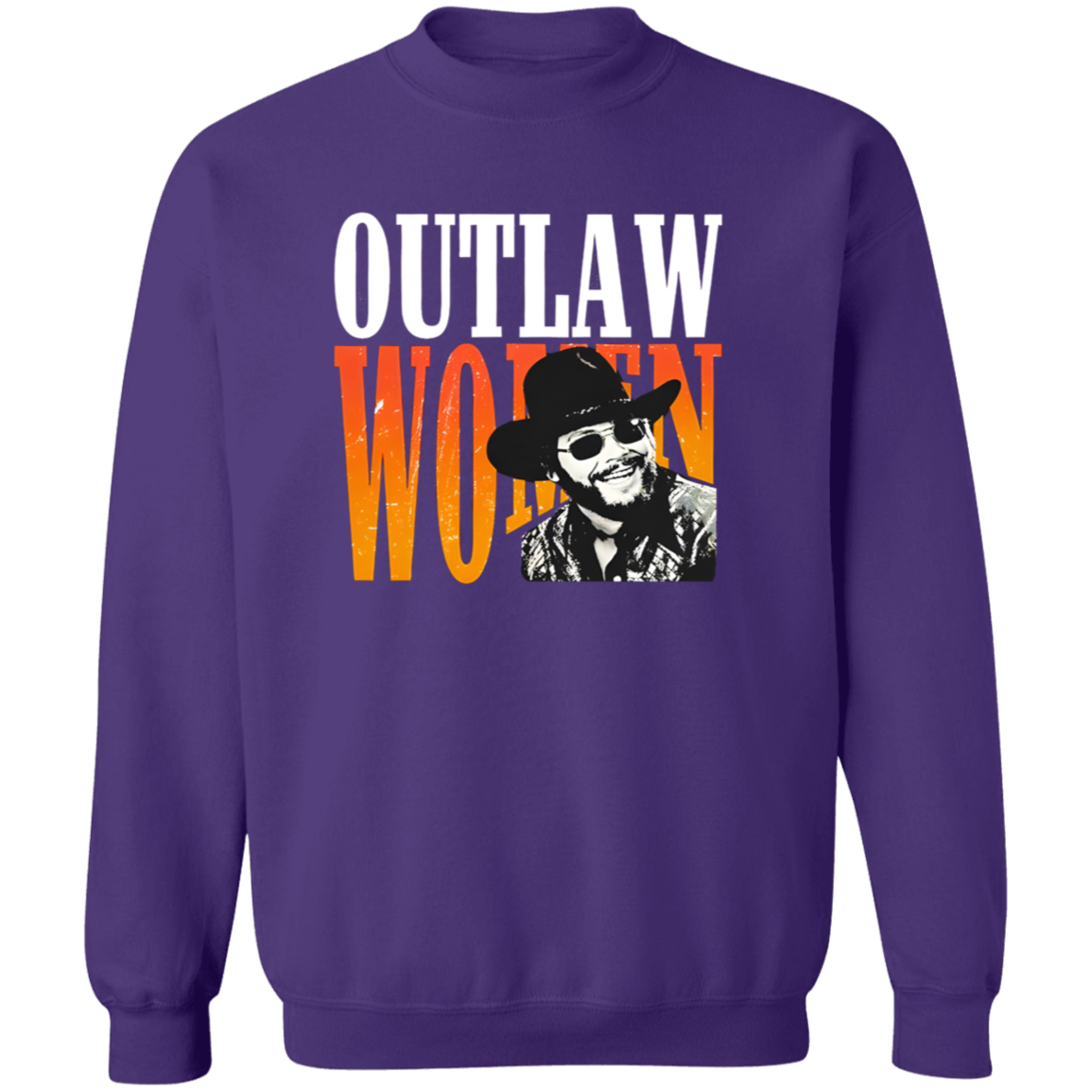 G180 Gildan Crewneck Pullover Sweatshirt Hank Williams Jr Outlaw Unisex Vintage T-Shirt