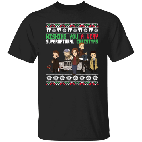 Wishing You A Very Supernatural Christmas Unisex  T-Shirt - lucy - 96387743