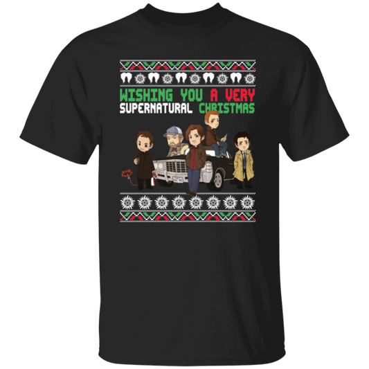 Wishing You A Very Supernatural Christmas Unisex  T-Shirt - lucy - 96387743