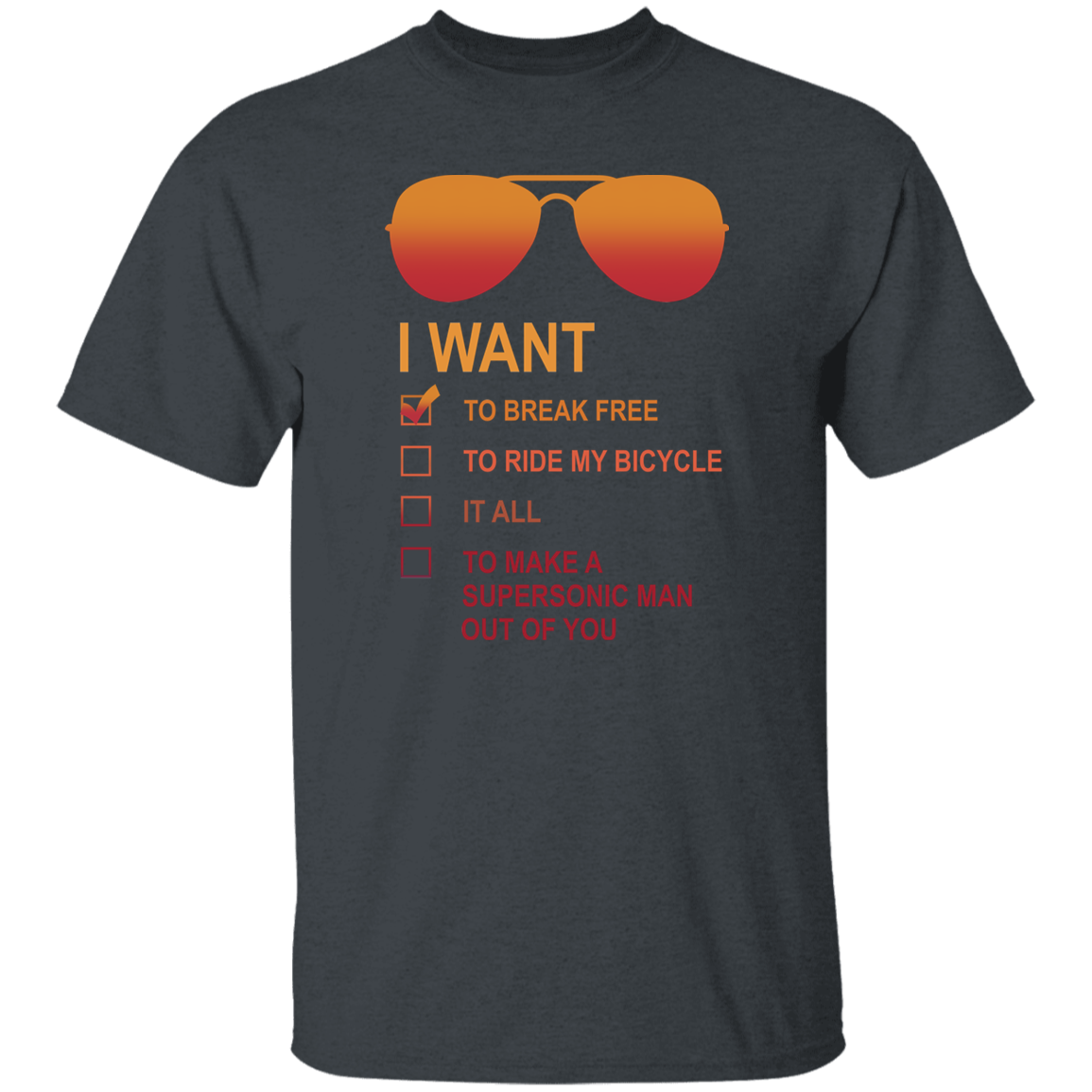 I Want to Break Free Freddie Mercury Glasses T-Shirt - leleart