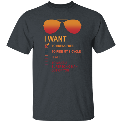 I Want to Break Free Freddie Mercury Glasses T-Shirt - leleart