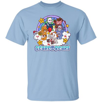 Scary Care Scare Bears Funny Halloween Horror Faces T-Shirt - leleart