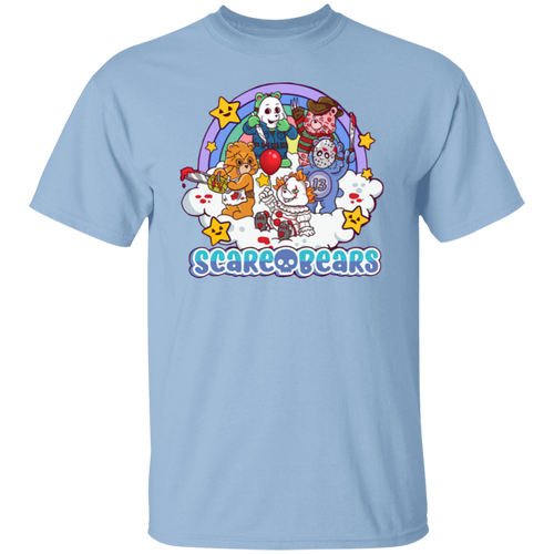 Scary Care Scare Bears Funny Halloween Horror Faces T-Shirt - leleart