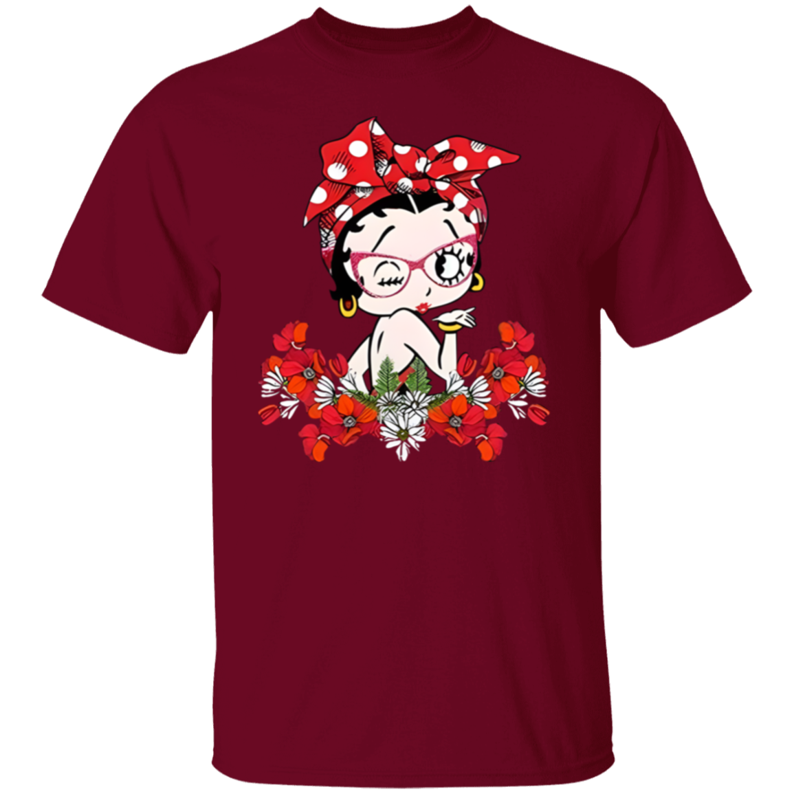 Betty Boop Flower  T-Shirt - leleart