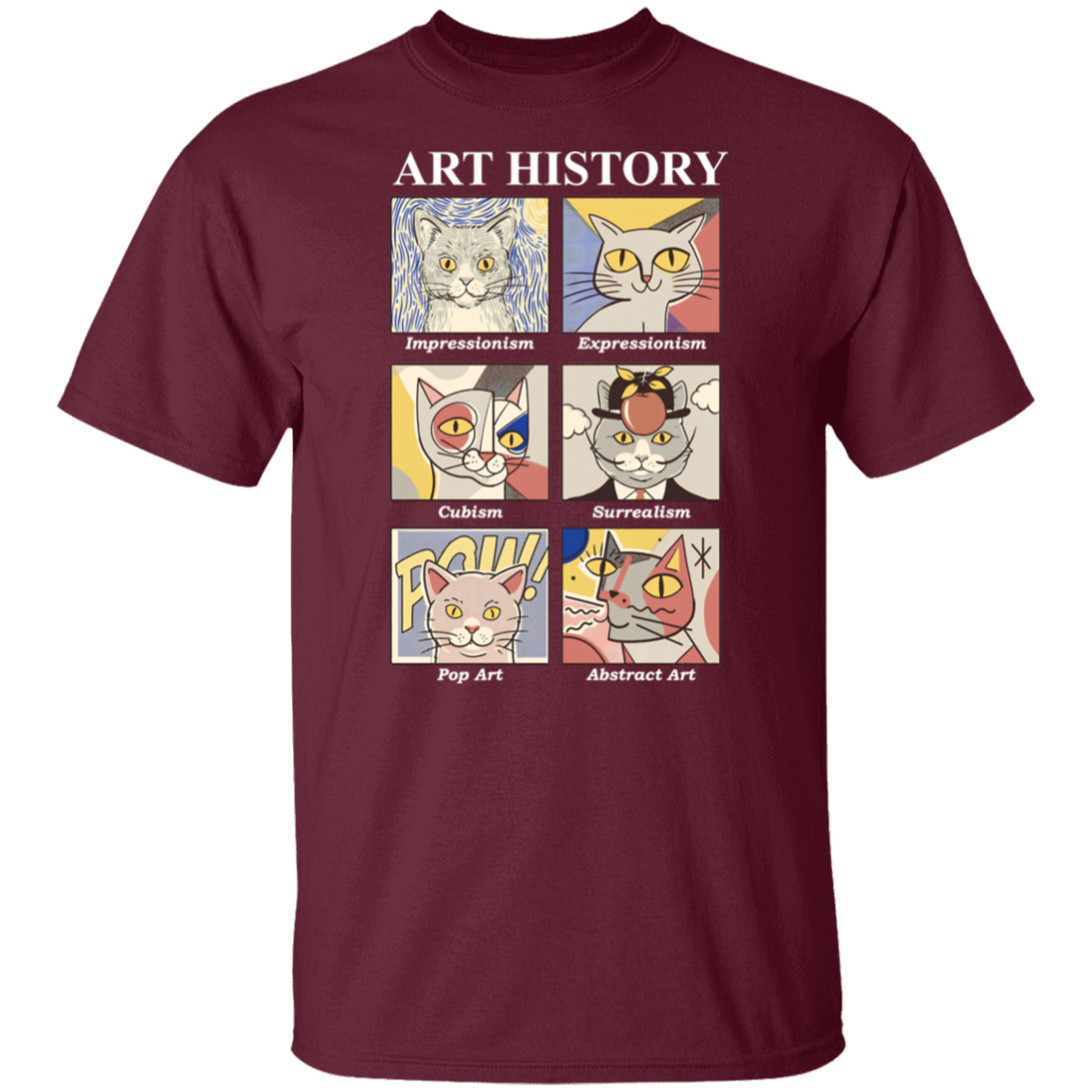 Art History Cat Teacher Vintage Unisex T-Shirt - letter