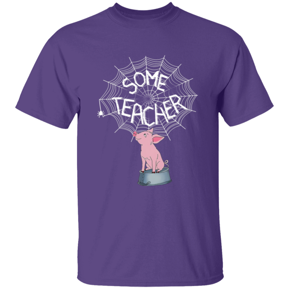 Some Teacher Funny Pig And Spider Vintage T-Shirt - YOUTH