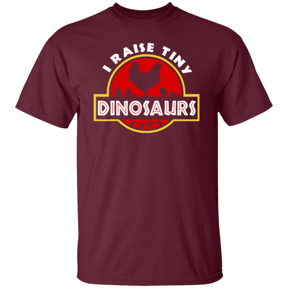 I Raise Tiny Dinosaurs Tee Funny Chicken Lover Farmer Gift Vintage T-Shirt - leleart
