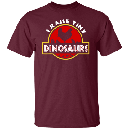 I Raise Tiny Dinosaurs Tee Funny Chicken Lover Farmer Gift Vintage T-Shirt - leleart