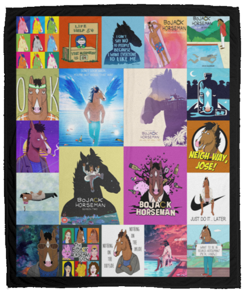 Bojack Horseman Cartoon TV Series Fleece Blanket, Premium Sherpa Blanket, Bojack Horseman Blanket, Horseman Blanket, Bojack Lovers Gift	VPM Cozy Plush Fleece Blanket - 50x60