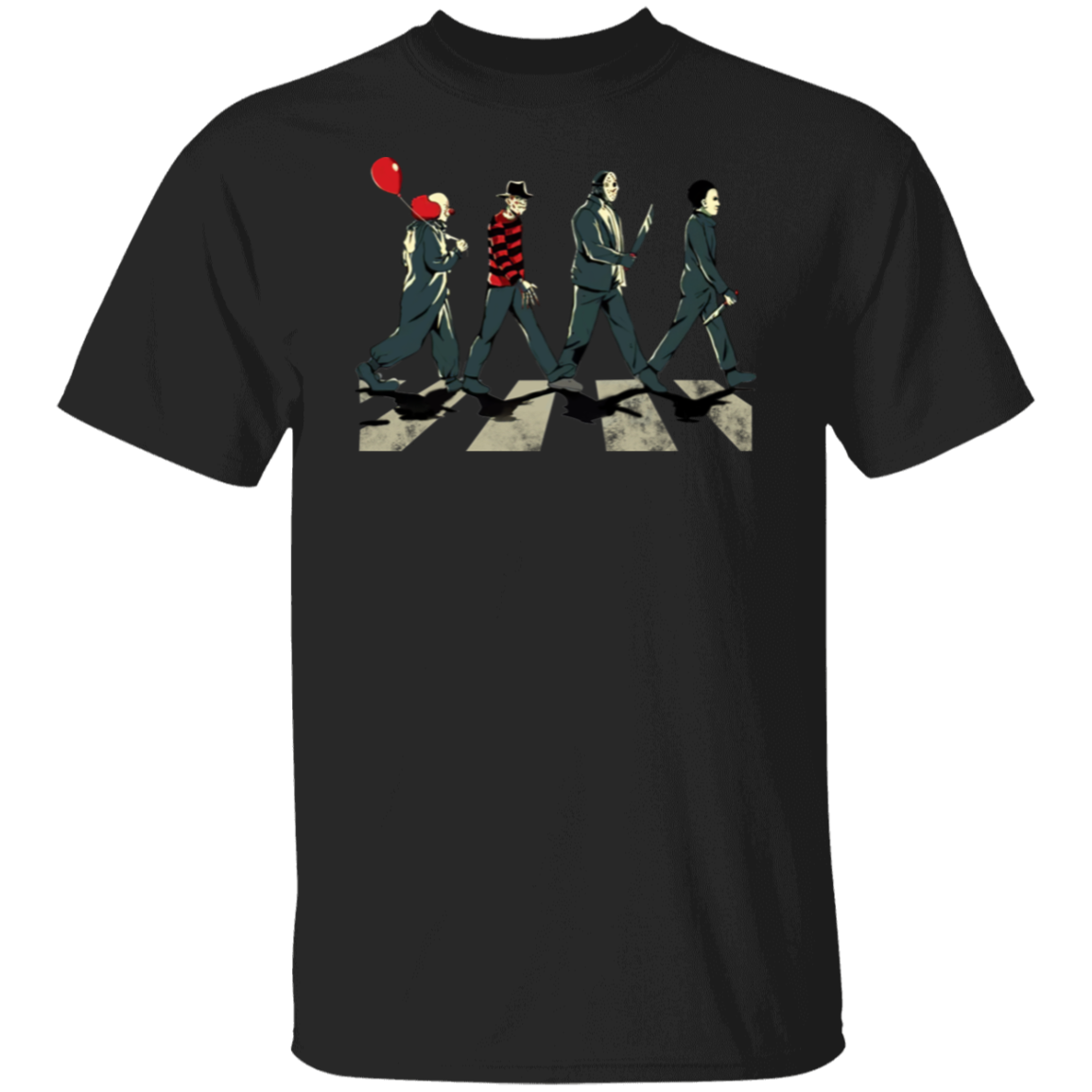 Horror Movie Characters Abbey Road T-Shirt - leleart
